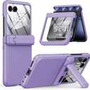 For Motorola Razr 2025 Case [Built-in Screen Protector] [Hinge Protection & Kickstand] Ultra Thin Shockproof Full Body Protective Phone Cover Case for Moto Razr 5G 2025,Purple