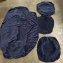 H.VERSAILTEX Modern Velvet Plush 4 Piece High Stretch Sofa Slipcover Sofa Cover Furniture Protector Form Fit Luxury Thick Velvet Sofa Cover for 3 Cushion Couch Width Up to 90 Inch (Sofa,Navy)