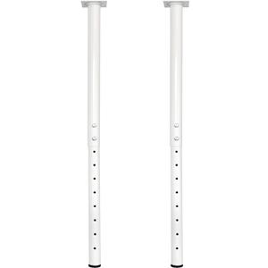 QLLY Adjustable Metal Table Leg, 24-40 inch, 60-100cm, Home Office DIY Desk Leg, Furniture Leg Set (2, White)