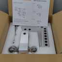 TOPBEE Adjustable Trailer Hitch, Drop Hitch, Tow Hitch Fits 2.5-inch Receiver, 6-inch Drop, 2 and 2-5/16 inch Balls, 18,500 LB,Solid Tube Hitch with Anti-Theft Pin, Silver