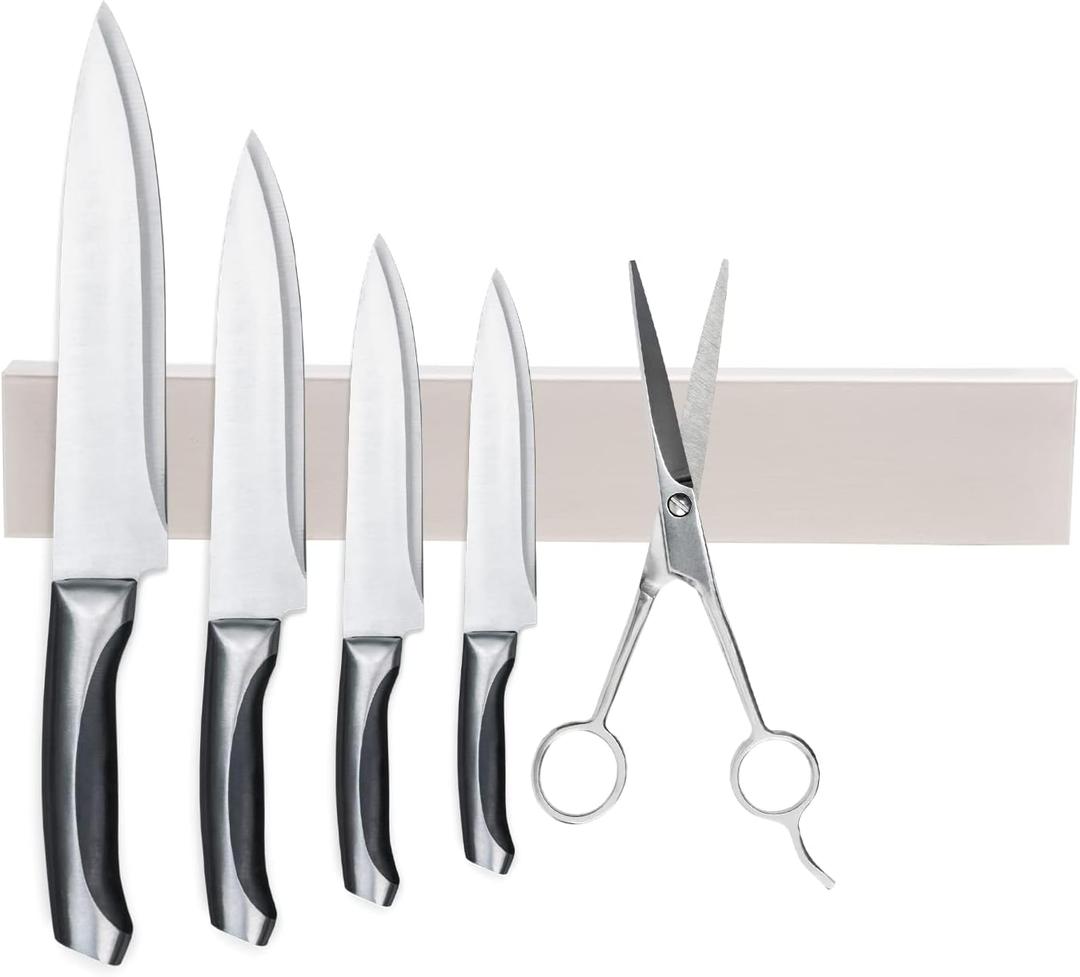 Magnetic Knife Holder For Wall 12 Inch, Knife Magnetic Strip, Stainless Steel Magnetic Knife Holder Rack Use as Kitchen Knife Holder, Kitchen Utensil Holder
