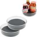 Spectrum Small Lazy Susan Organizer 7in for Cabinets Refrigerator Pantry Table Pack of 2, Rotating Storage Spice Rack Turntable for Sauces Jams or Tiny Jars, Spinning Fridge Organizer, Charcoal Gray