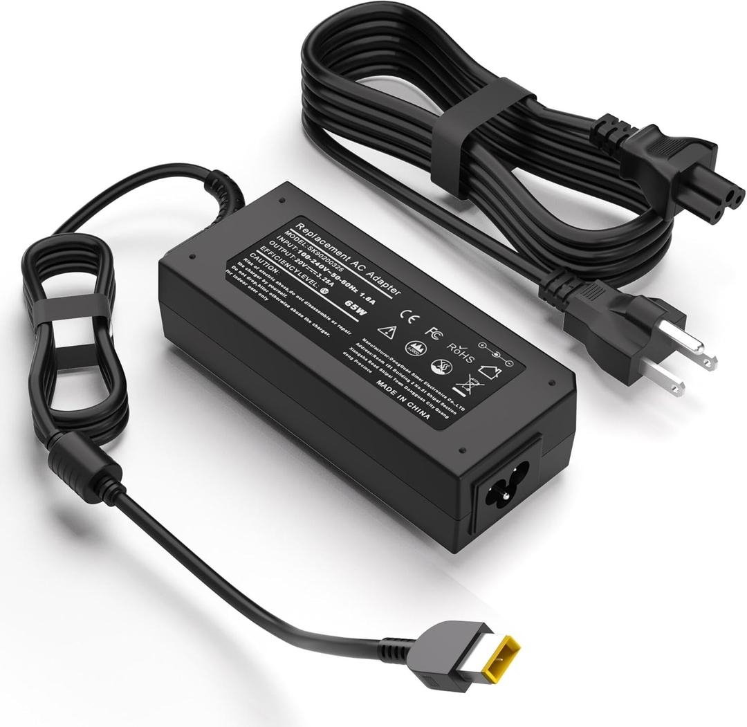 65W Laptop Charger Slim Tip Compatible with Lenovo ThinkPad T460 T460s T450 T470 T470s T450s T540p T440s E560 E470 X250 T570 L460 G50 B41 G40 V110 V130 N20 ideapad 500 300 Yoga 2 Flex 3