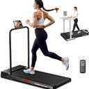 Walking Pad Treadmill with Handle Bar, Portable Treadmills for Home Small Spaces, 3.0 HP Foldable Folding Walking Pad Treadmill with Handles, Running Machine with Remote Control, 300LBS Capacity