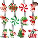 Demissle 24 Pcs Christmas Car Air Fresheners Bulk Lime Green Elf Ornaments Xmas Peppermint Candy Hanging Scents Air Freshener Holiday Rearview Mirror Decor for Women Car Accessories Xmas Gifts