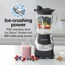 Hamilton Beach Wave~Action Quiet Blender, 48 oz. Glass Jar, 12 Blending Functions, Black, R53530 