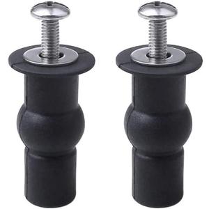 Universal 2PCS Toilet Seat Hinges Screws, Toilet Seat Top Fixing Part,Toilet Lid Screws Rubber Top Nut