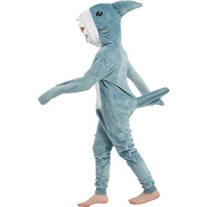 Kids Flannel Animal Onesie Costume Halloween Dress up Christmas for Girls and Boys (10 Years, Blue Shark)