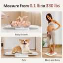 Baby Scale, Multifunctional Baby Weight Scale, Pet Scale for Puppy, Cat, Adult Scale Up to 330lbs, Accurate Digital Scale with Hold Function, 27-inch Height Measurement, 5 Units, LED Screen