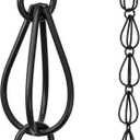 Monarch Rain Chains Aluminum Teardrop Rain Chain, 8.5 ft Black Powder Coated Aluminum Decorative Rain Catcher Chain for Gutters, Black Aluminum Rain Gutter Replacement Downspout