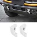JWWY Front Bumper Tow Hook Covers Tow Trailer Hitch Receiver Cover Towing Hitch Rubber Sleeve Protector Cover Trim Fit for 2021-2025+ Ford Bronco Exterior Accessories White 2PCS (Fixed)