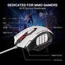 Redragon M908 Impact RGB MMO Gaming Mouse, Optical Wired Ergonomic Mouse with Max 24,000 DPI, High Precision, 18 Programmable Macro Shortcuts, Comfort Grip, Black & White