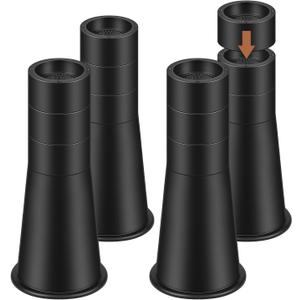 shouwuhho Bed Risers 12 Inch Heavy Duty, Round Furniture Risers Lifts 6" 8" 10" 12" for Bed Desk Table Sofa Couch, Adjustable Bed Frame Risers Supports Up to 6,000 Lbs, Black, 4 Pack
