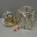 Crystal Semi Flush Mount Ceiling Light Fixture E26 Mini Antique Gold Chandelier Small Ceiling Lamp for Entryway Bedroom Bathroom Hallway Closet Foyer