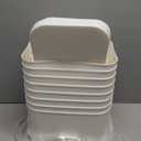 ORGIDOL 8 Pack White Storage Bins with Lids Stackable Storage Container for Organizing, Storage Boxes with Handle for Shelves, Cute Storage Bin for Craft, Snacks, 9.85x6.9x5.7 inch