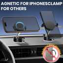 Upgraded 360 Vacuum Magnetic Phone Holder with Clamp,Vacuum Suction Magnetic Phone Mount with Clamp Foldable Cell Holder for Car/Gym/Mirror/Smooth Surface, Compatible with Magsafe iPhone (black 1pcs)
