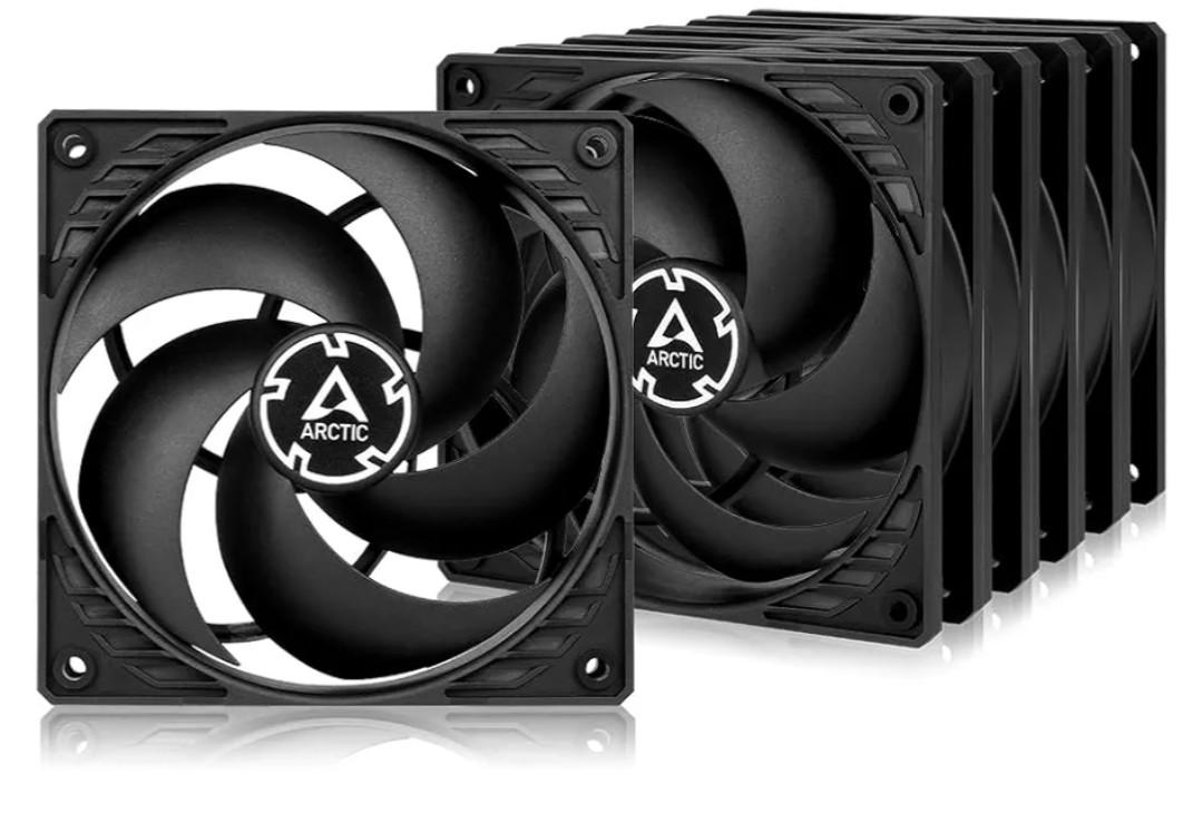 ARCTIC P12 (5 Pack) - PC Fans, 120mm Case Fan, Pressure-optimised, Quiet Motor, Computer, Fan Speed: 1800 RPM - Black