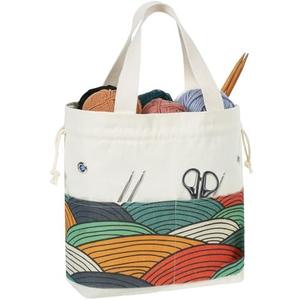 TOGETRUE Yarn Bag, Knitting Crochet Tote Bag, Yarn Storage Bags Organizer, Crochet Bags for Crocheting Project, Store Skein Ball, Short Knitting Needle (Color Arc)