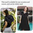 35inch Hair Scarf for Black Women Hair Silk Scarfs Satin Head Scarf Square Scarf Bandanas Hair Wraps Scarf for Women(Black) (Black)