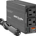 400W Car Power Inverter - Dual DC 12V to 110V AC Car Plug Adapter Outlets, Fast Charging USB C 65W & 24W Port, Power Inverters for Vehicles, Laptop Car Charger, Road Trips