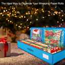Bonnary Christmas Wrapping Paper Storage Container Fits up to 18-24 Rolls, Underbed Gift Wrapping Organizer with Interior Pockets, Gift Storage Bag for Wrapping Paper Rolls, Ribbon, Bows,Ornaments