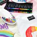 Fabric Markers Permanent for Clothes, 40 Colors Dual Tip with Fine and Chisel Tips Paint Pens for Clothing Canvas Tote Bags T-Shirt and Shoes, Non Toxic Ink for Kids and Adults