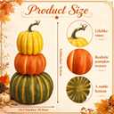 Hoteam 2 Pcs 14" Artificial 3 Tier Stacked Pumpkin Tower Autumn Fall Decor