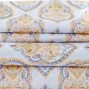 Queen Size Paisley Printed Sheet Set,4 Pieces Boho Style Breathable Soft Microfiber Bedsheets, Anti Pilling Deep Pockets Easy Care Bed Sheets, Yellow