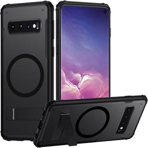TIANNIUKE Magnetic Case for Samsung Galaxy S10,Compatible with MagSafe,Adjustable Kickstand,Translucent Matte Anti-Fingerprint,Shockproof Protective Phone Case for Galaxy S10 Case