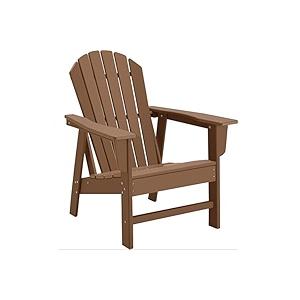 Adirondack Chairs, HDPE All-Weather Adirondack Chair, Fire Pit Chairs (Classic, Teak)