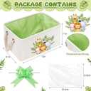 Pickmesh Baby Shower Storage Basket with Gift Bags Rectangular Ribbons Collapsible Canvas Storage Bin with Handles for Diaper Organizing Toy Home DIY Gift Basket, 13 x 9. 1 x 7. 1 Inch(Jungle Theme)