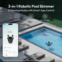 (2026 Upgrade) BUBLUE F10 Pool Surface Skimmer Robot, Pool Cleaner with App Control,Powerful Suction,5L Filter, Dual Cleaning Modes, AI Navigation,Ideal for In-Ground & Above-Ground Pools,Space Gray