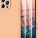 OTOFLY for iPhone 16 Pro Max Case, Compatible with MagSafe, Shockproof Magnetic Silicone Case for iPhone 16 Pro Max,[Military Grade Protection] [2 Pack Screen Protectors], Peach Fuzz