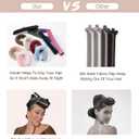 Velvet Overnight Curls Heatless Hair Curler No Heat Satin Heatless Curling Rods Foam Sponge Hair Rollers for Short Long Hair to Sleep in Care Styling Tools - Black