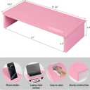 Qupui 21" Monitor Stand Riser with Phone Holder, Monitor Stand for Desk, Computer Monitor Stand, Desk Shelf for Top of Desk, Desktop Organizer for Laptop, Printer, TV