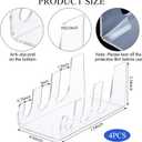 4 Pcs 3 Tier Plate Dinnerware Display Stand Acrylic Clear Plate Stand China Platters Holder Setting Racks for Display Pictures or Plate, Kitchenware, Home Office Supplies Festival Party Decoration