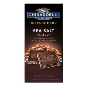 Ghirardelli Intense Dark Chocolate Sea Salt Soiree Bar, 3.5 oz, Pack of 6 (BBD 08/30/26)