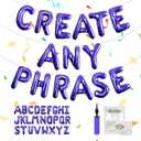 52 pcs Purple Foil Letter Balloons with Air Pump, 16 Inch 2 A-Z Sets - Mylar Alphabet Balloon Kit for Birthday Banner & Party Decorations