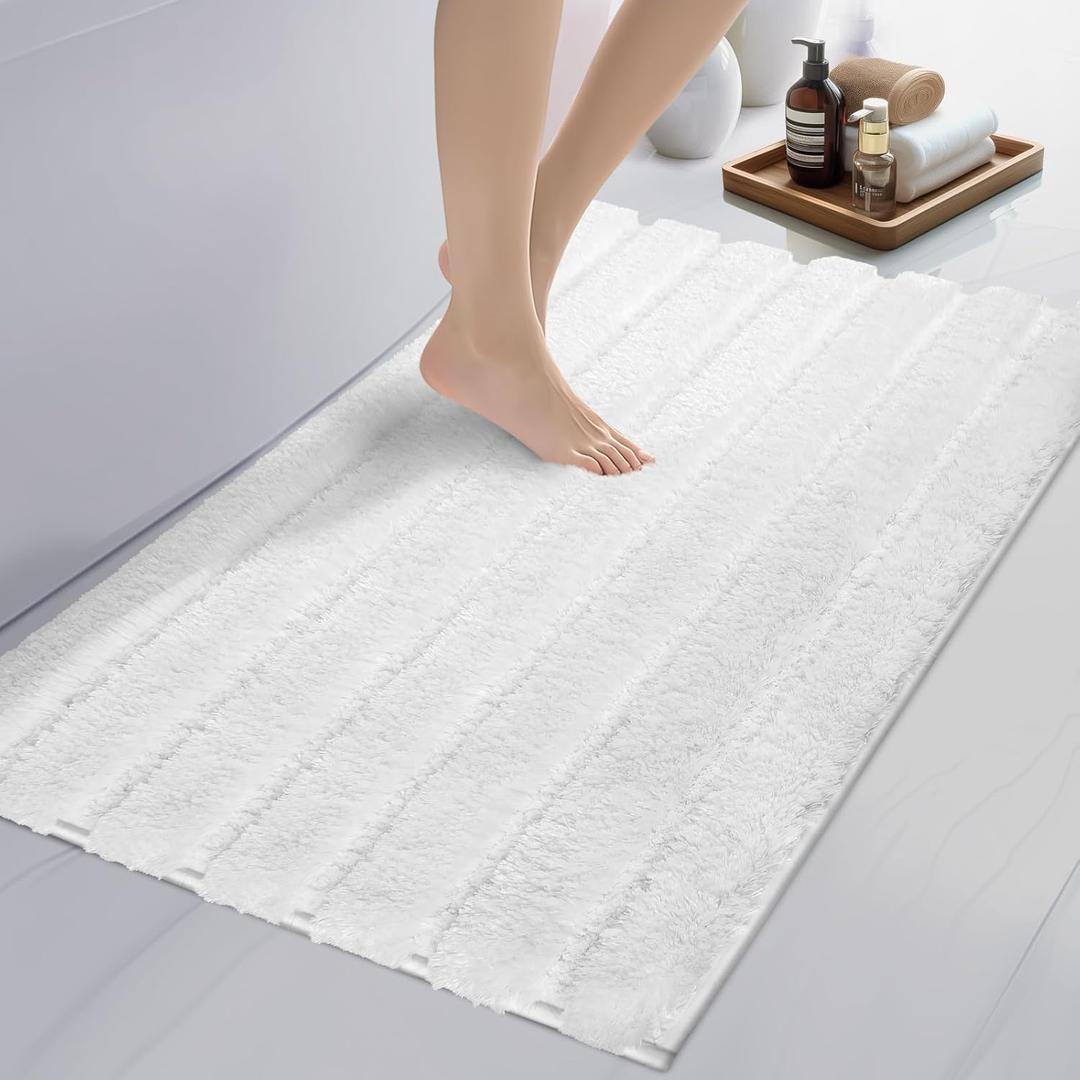 Washable Bathroom Rug 20" x 30", Extra Soft Bath Mat, Absorbent and Non Slip Bath Rug for Shower, Bathtub, Sink, Floor