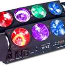 8x15W Spider Moving Head Light LED RGBW 4in1 Portable Stage Light, Strobe Party Beam DJ Lighting DMX 512 & Sound Activated for KTV Disco Party Event