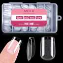 MEKK Short Square Nail Tips,240PCS Full Cover Half Matte Soft Gel Nail Tips,Pre-Shaped Nail Extensions for Home DIY & Salon Use - 12 Sizes