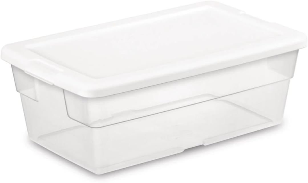 STERILITE 6-Quart Storage Bin Shoe Box - Clear (4)