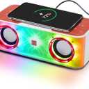 Delxo Bluetooth Speaker with Wireless Charger for Phone,Pro Stereo Bass Speaker with Mecha Atmosphere Lamp,Electronic Gadgets for Teen Adults Birthday for Teenagers