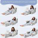 9PCS Wedge Pillow Set for After Surgery Recovery, Adjustable Memory Foam Neck Pillow, Foam Leg Pillow, Relieves Neck, Leg Pain, Sleep Apnea, and Functions as a Reading Pillow, Gray