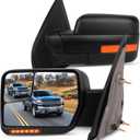 SCITOO Towing Mirrors fit 2004-2014 for Ford for F150 Pickup Black Tow Mirror Pow Heated LED Turn Signal Puddle Light, 47 cm x 48 cm x 37 cm