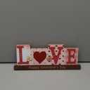 Valentines Day Decorations Wooden Sign - LOVE Letter Table Decor for Mantel, Tiered Tray, Home, Kitchen, Rustic Living Room, Shelf, Wedding, Party, Tabletop, Valentine's Day Gift