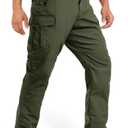MAGCOMSEN Men's Tactical Pants 9 Pockets Ripstop, Water Repellent, Cargo Pants for Work, Hiking, Hunting(No Belt) (30, Green)
