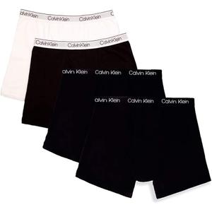 Calvin Klein Boys Underwear 4 Pack Boxer Brief Value Pack Black White Basics Medium