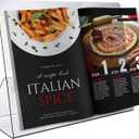 Srenta Durable Acrylic Cookbook Stand Transparent Easy Viewing iPad/Tablet Holder, Great for Cooking/Baking Without Making Your Cook Book Dirty.