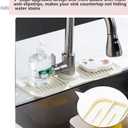 2 x Faucet Mat for Kitchen Sink, 17.7" x 5.5" kitchen sink splash guard 5Slope Fast Draining Design Faucet Guard & Draining Mat silicone sink splash guard, Beige